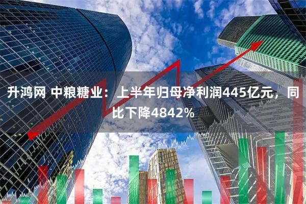 升鸿网 中粮糖业：上半年归母净利润445亿元，同比下降4842%