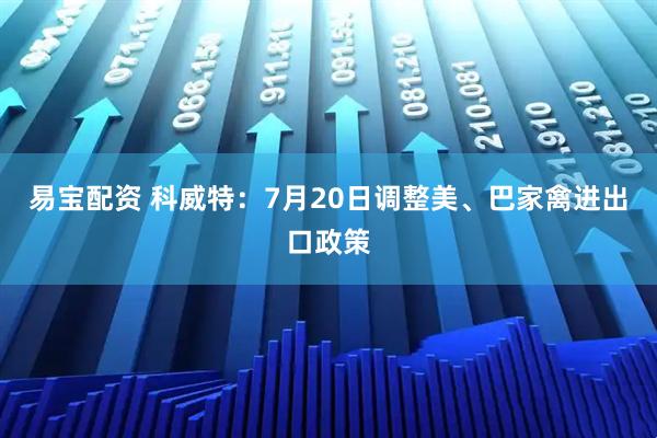 易宝配资 科威特：7月20日调整美、巴家禽进出口政策