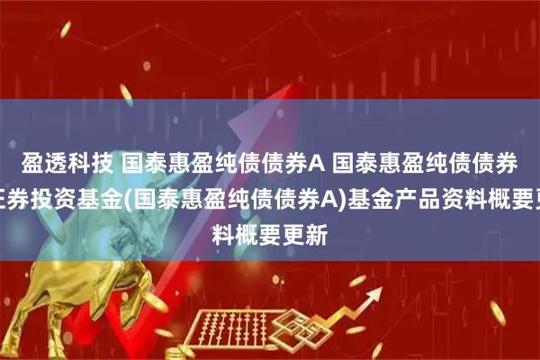 盈透科技 国泰惠盈纯债债券A 国泰惠盈纯债债券型证券投资基金(国泰惠盈纯债债券A)基金产品资料概要更新